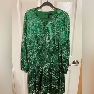 White House Black Market Green Long Sleeve Dress